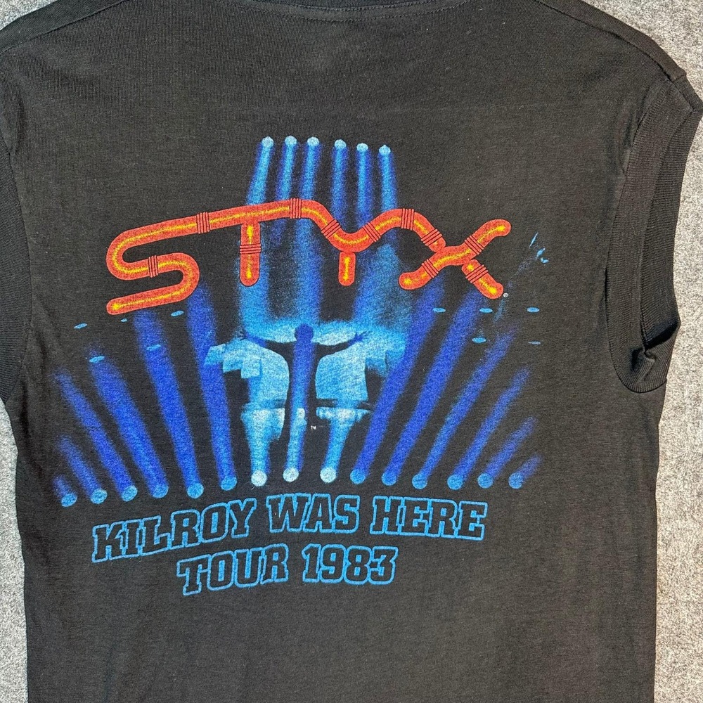 Vintage 1983 STYX Kilroy Was Here Tour Tank Top Single Stitch Hem Mens Medium - Picture 8 of 16
